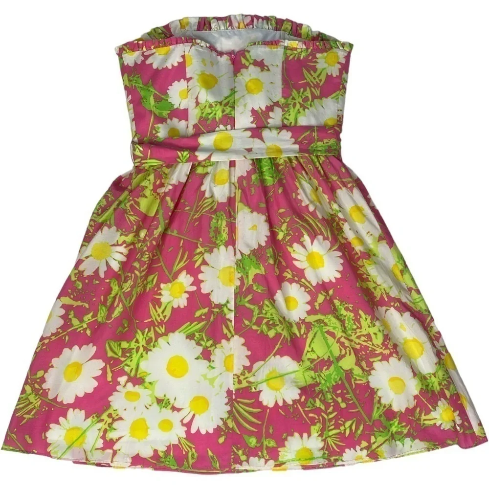Lilly Pulitzer Hotty Pink Floral Strapless Dress 0 - Picture 6 of 8